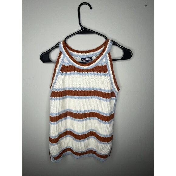 Freshman 1996 Striped Knit Sleeveless Tank Top - Size Small - Retro Y2K Style - Picture 1 of 3